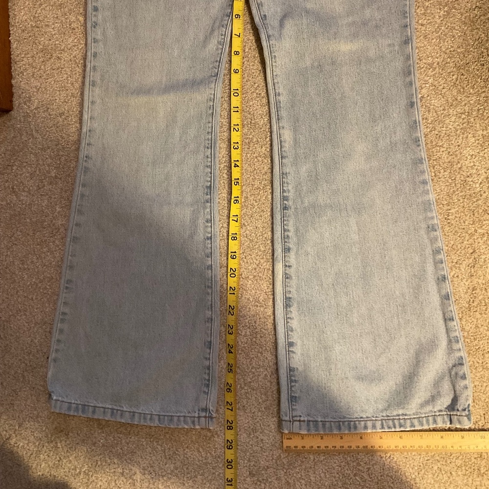 Calvin Klein flare leg jeans size 5 vintage wash high rise Y2K style denim - Picture 6 of 9
